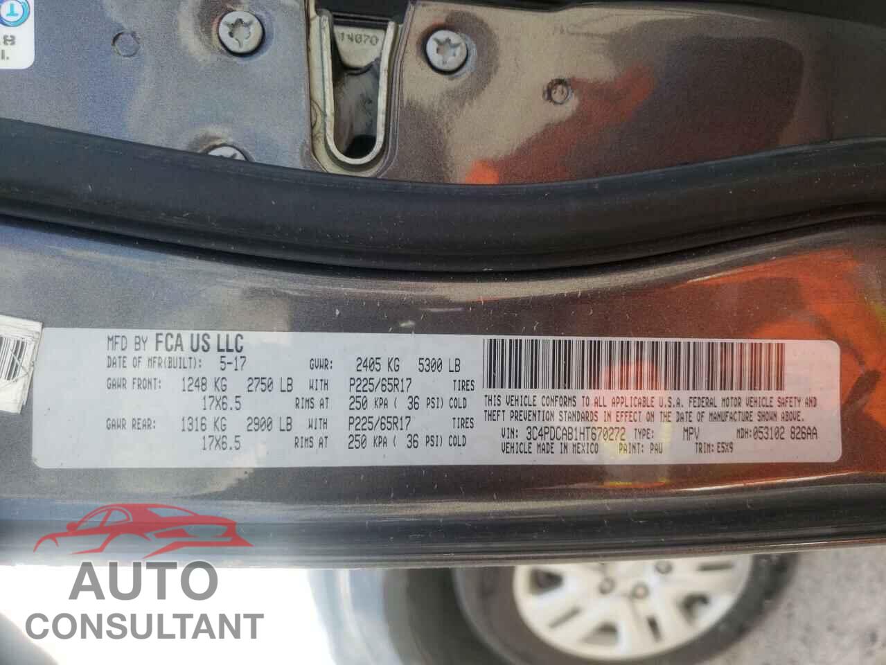 DODGE JOURNEY 2017 - 3C4PDCAB1HT670272