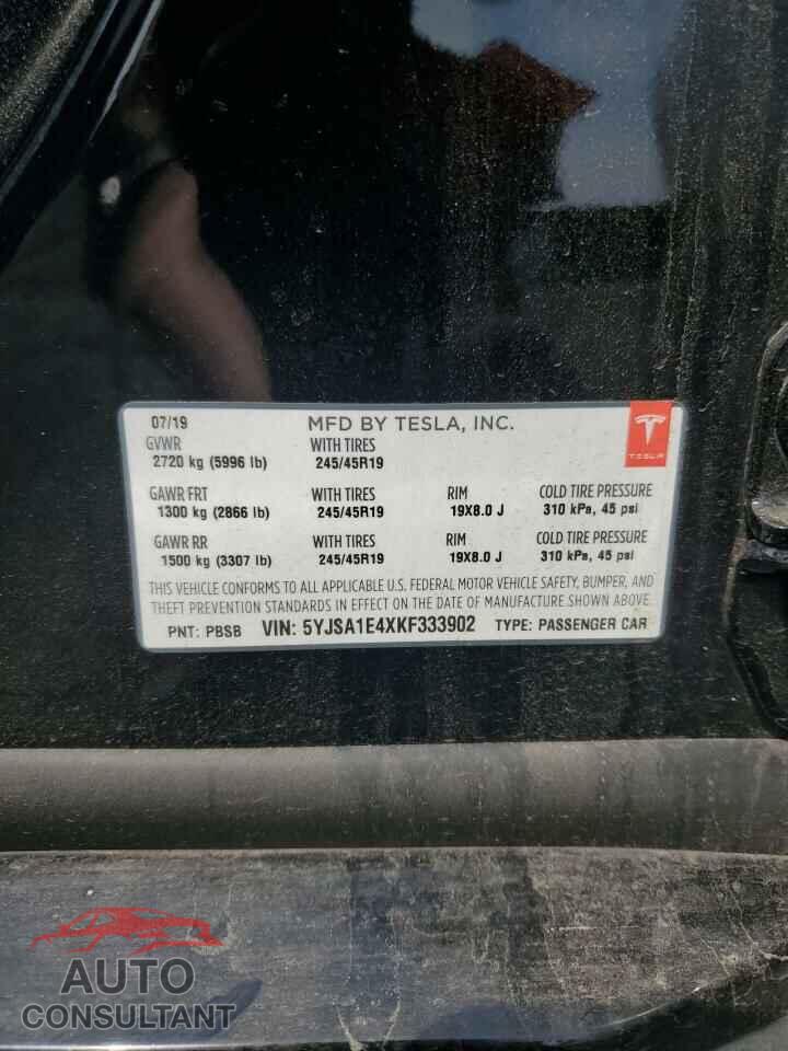 TESLA MODEL S 2019 - 5YJSA1E4XKF333902