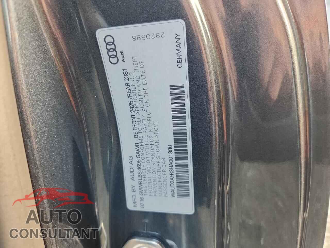 AUDI A5 2017 - WAUD2AFR3HA001380