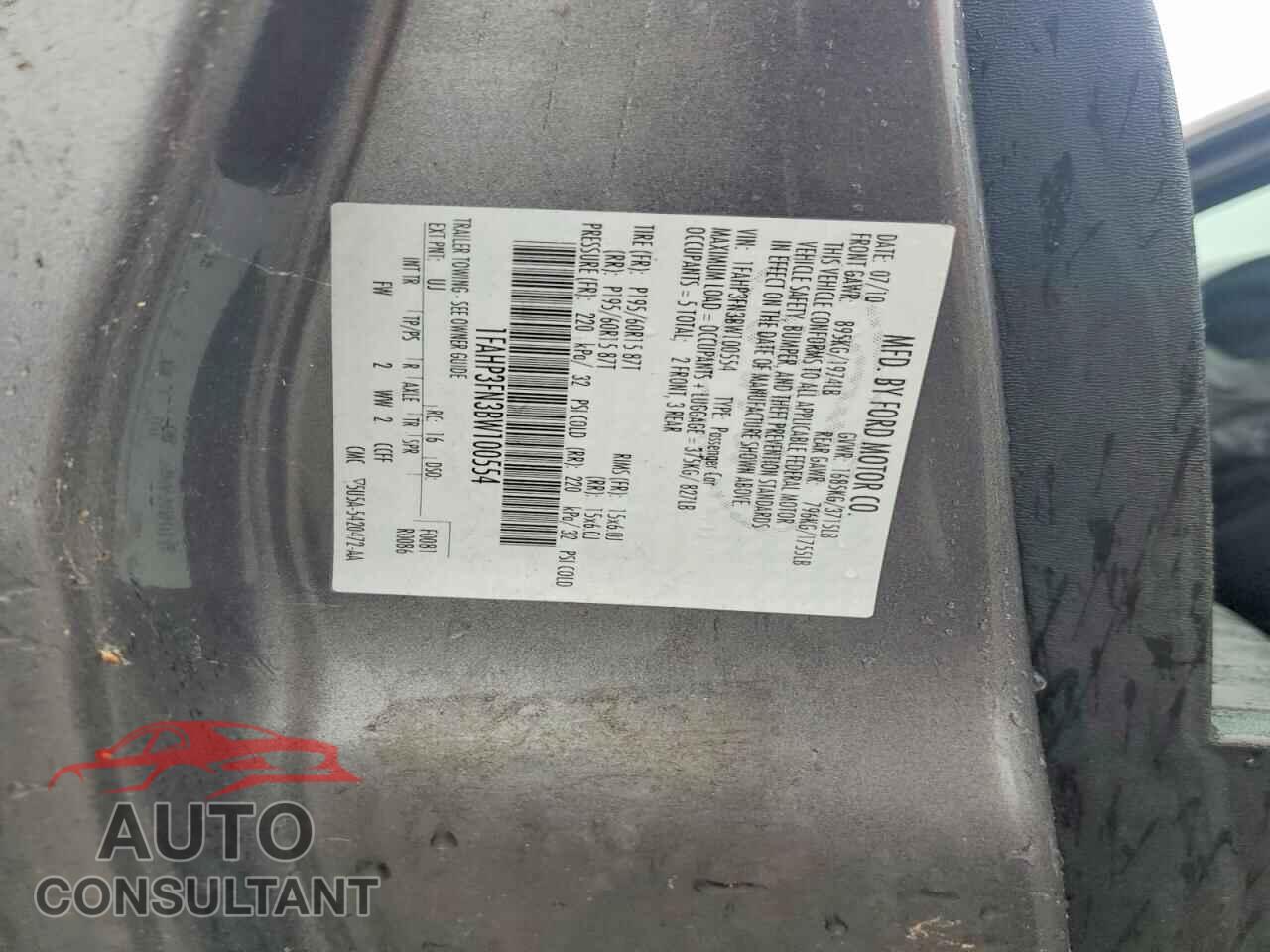 FORD FOCUS 2011 - 1FAHP3FN3BW100554