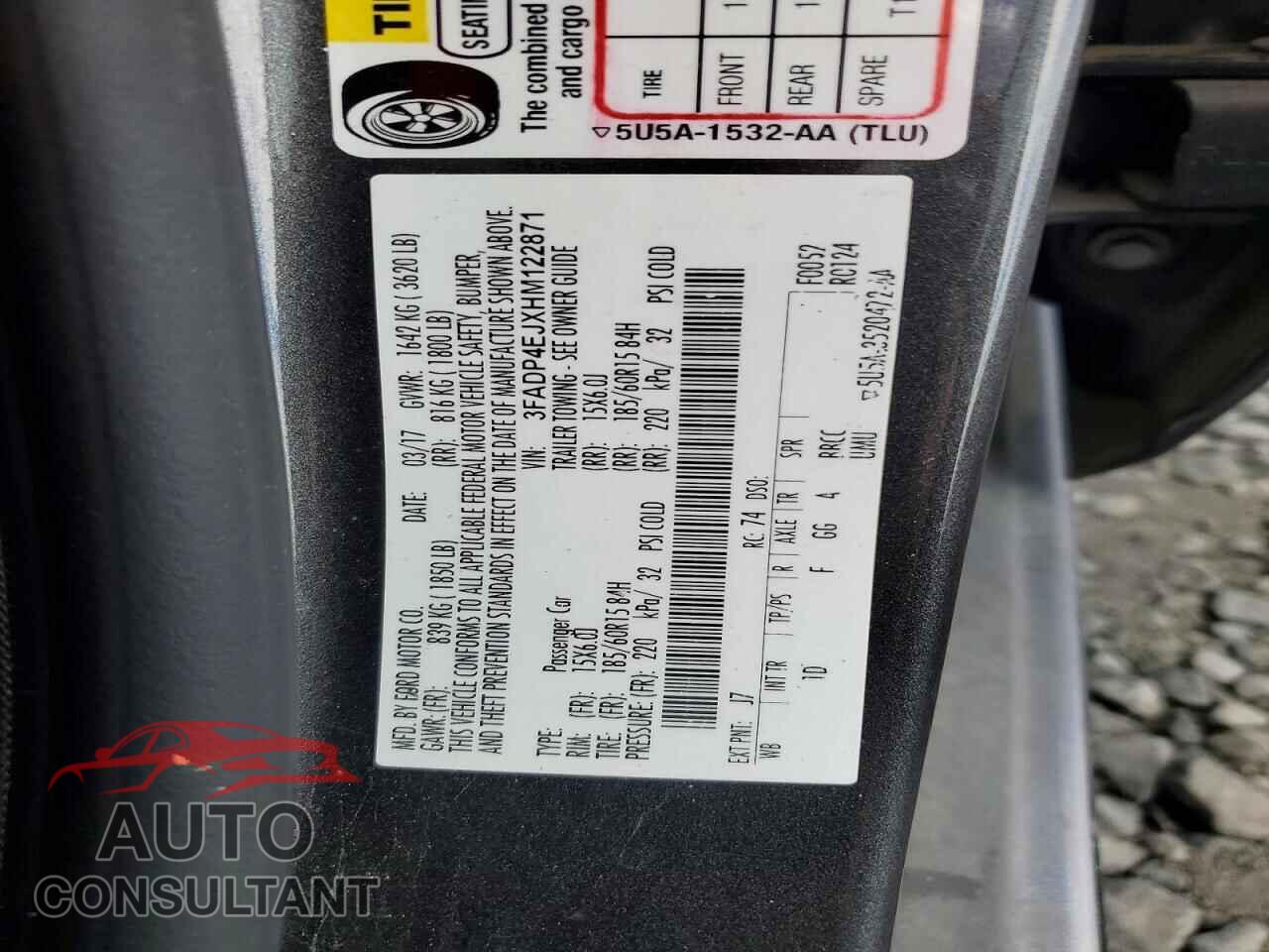 FORD FIESTA 2017 - 3FADP4EJXHM122871
