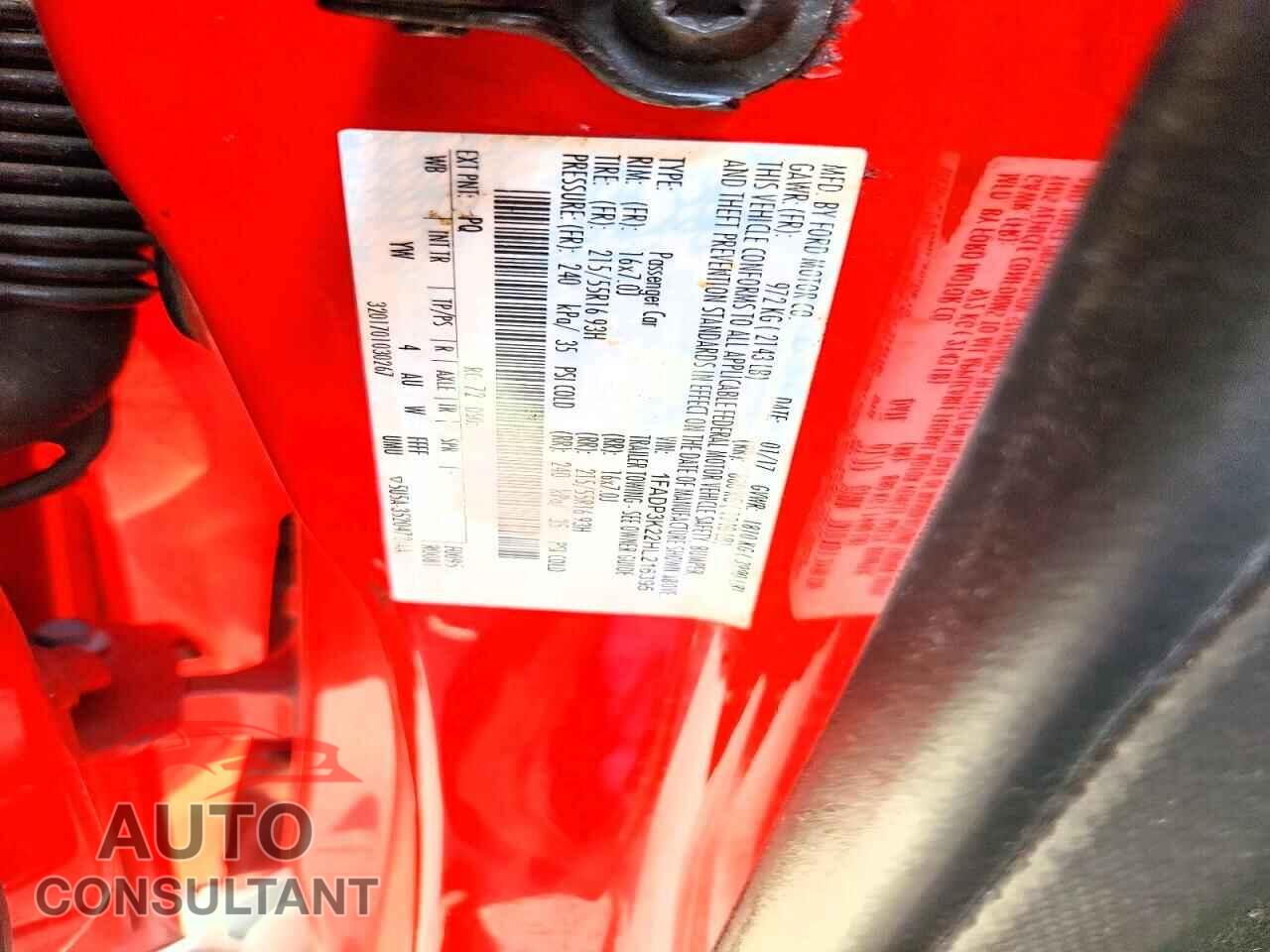 FORD FOCUS 2017 - 1FADP3K22HL216395