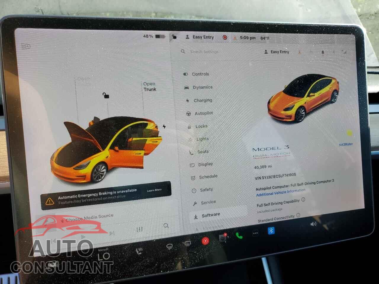 TESLA MODEL 3 2020 - 5YJ3E1EC5LF741905