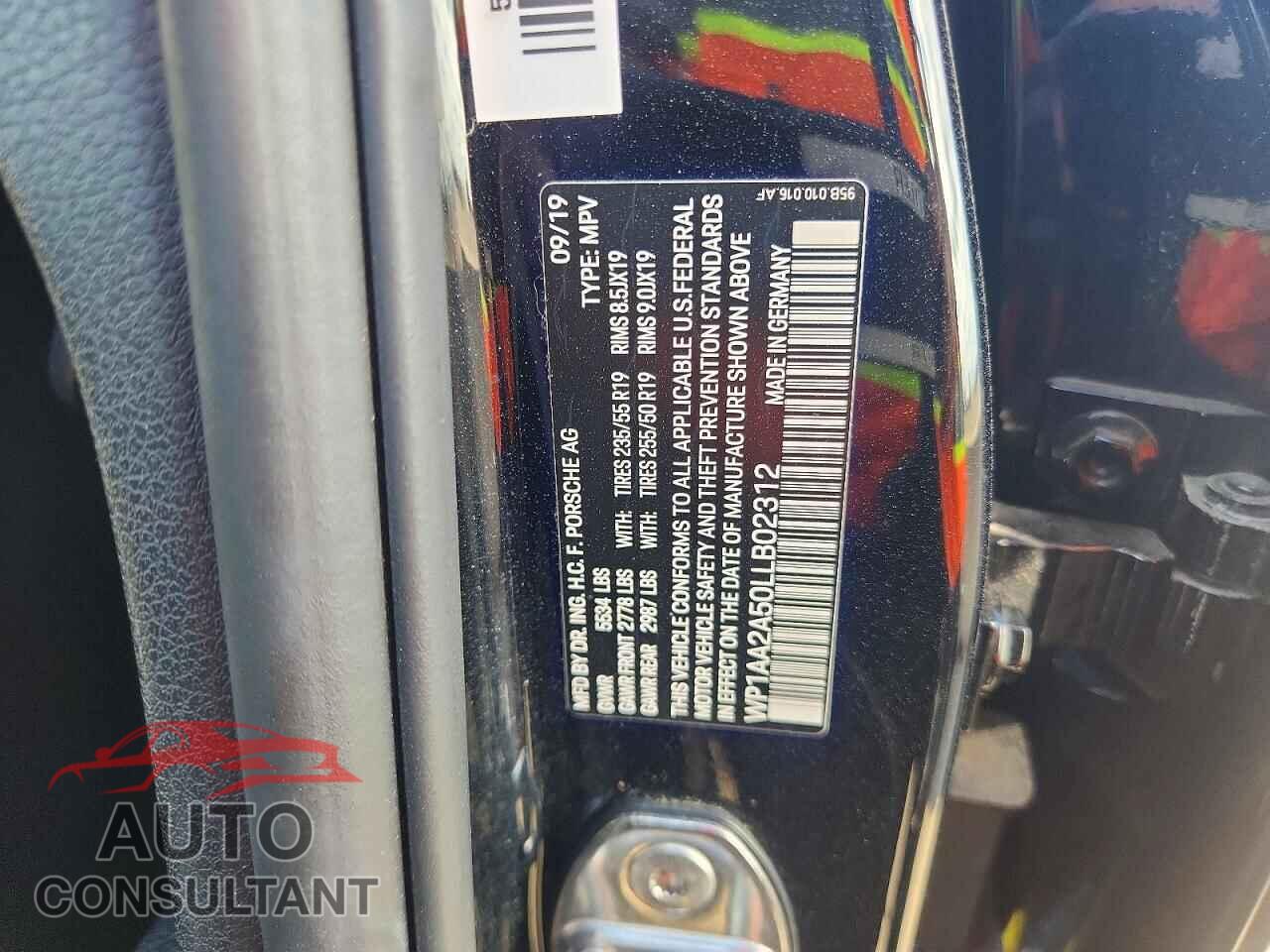 PORSCHE MACAN 2020 - WP1AA2A50LLB02312