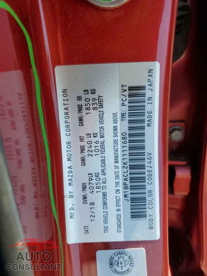 MAZDA 3 2019 - JM1BPACL2K1111680