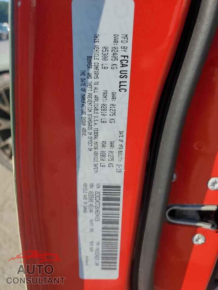 DODGE CHARGER 2019 - 2C3CDXCT2KH624028