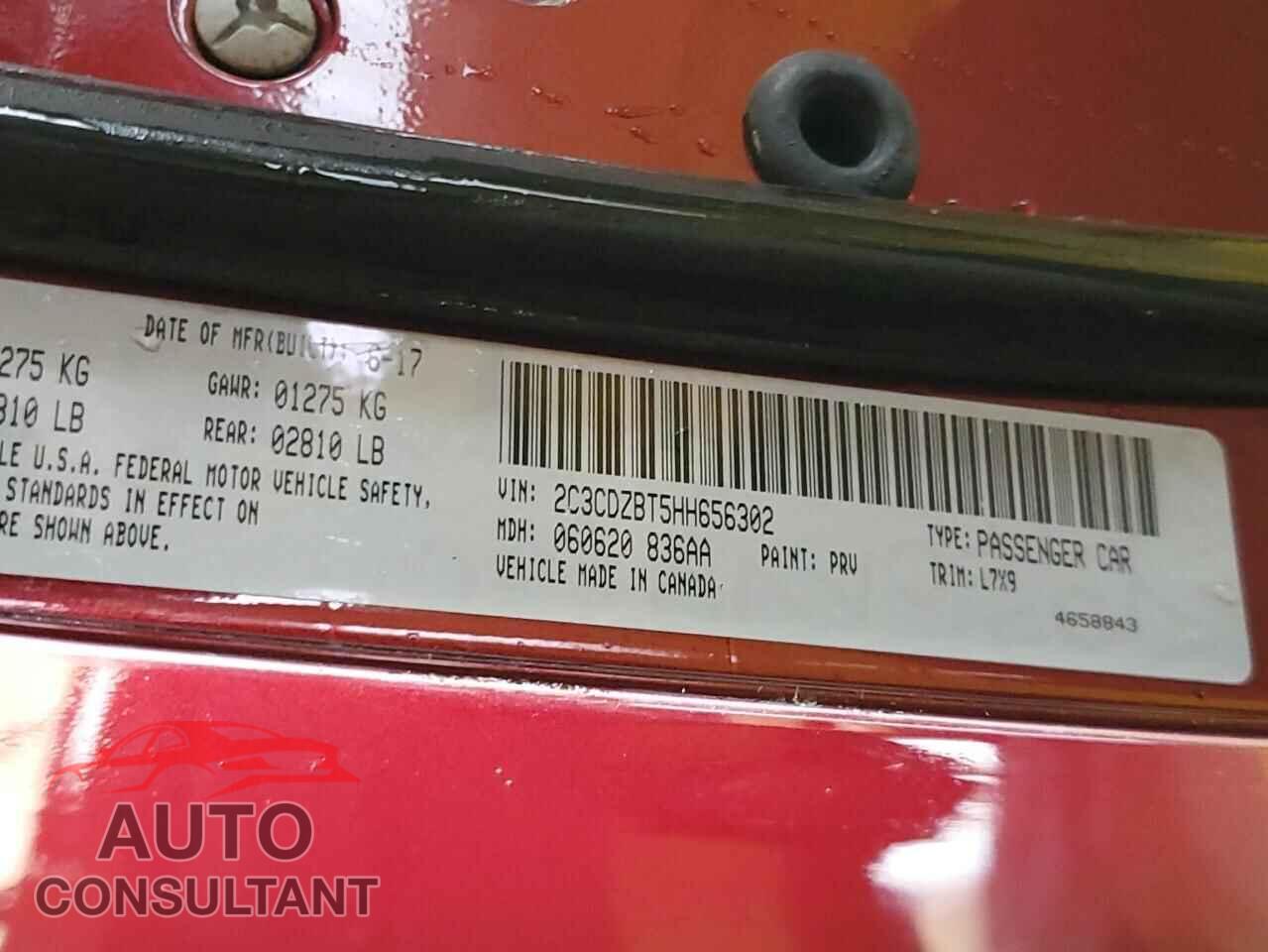 DODGE CHALLENGER 2017 - 2C3CDZBT5HH656302