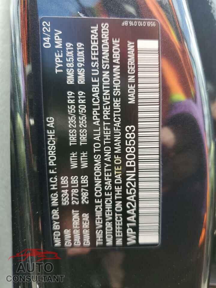 PORSCHE MACAN 2022 - WP1AA2A52NLB08583