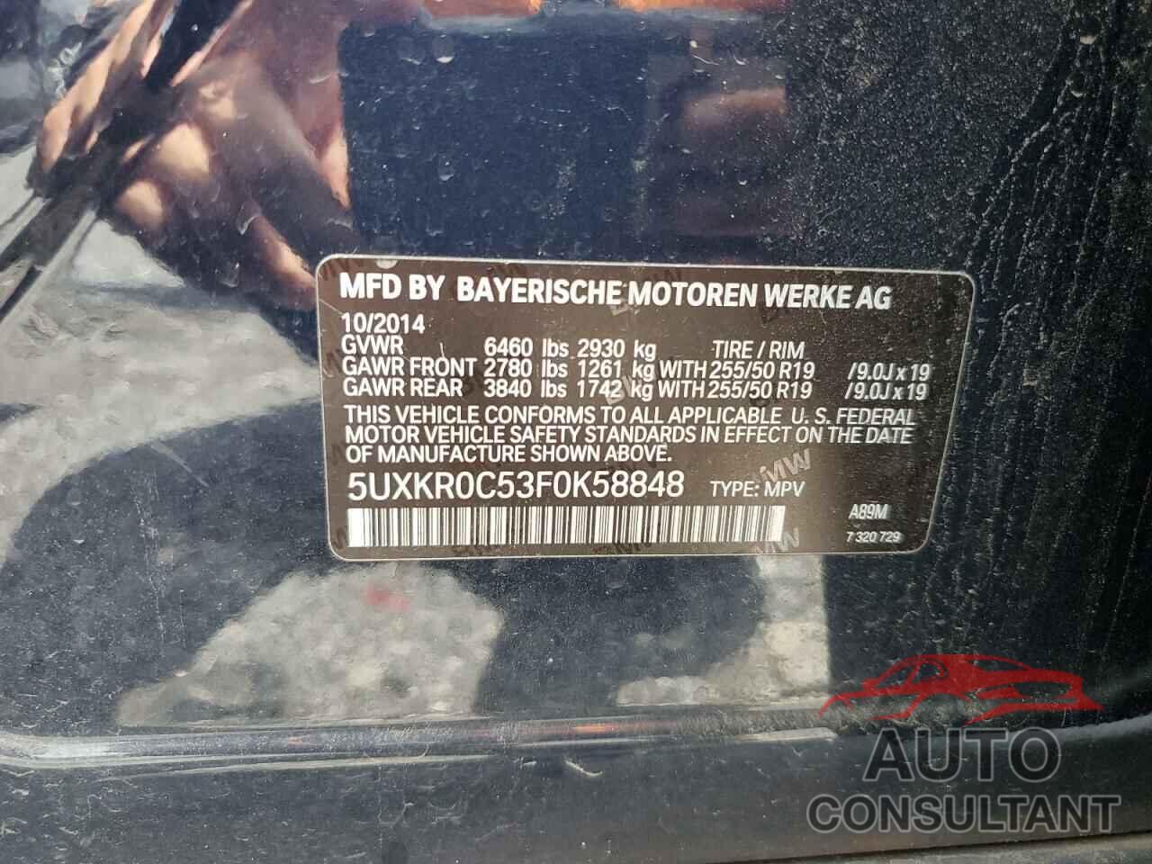BMW X5 2015 - 5UXKR0C53F0K58848