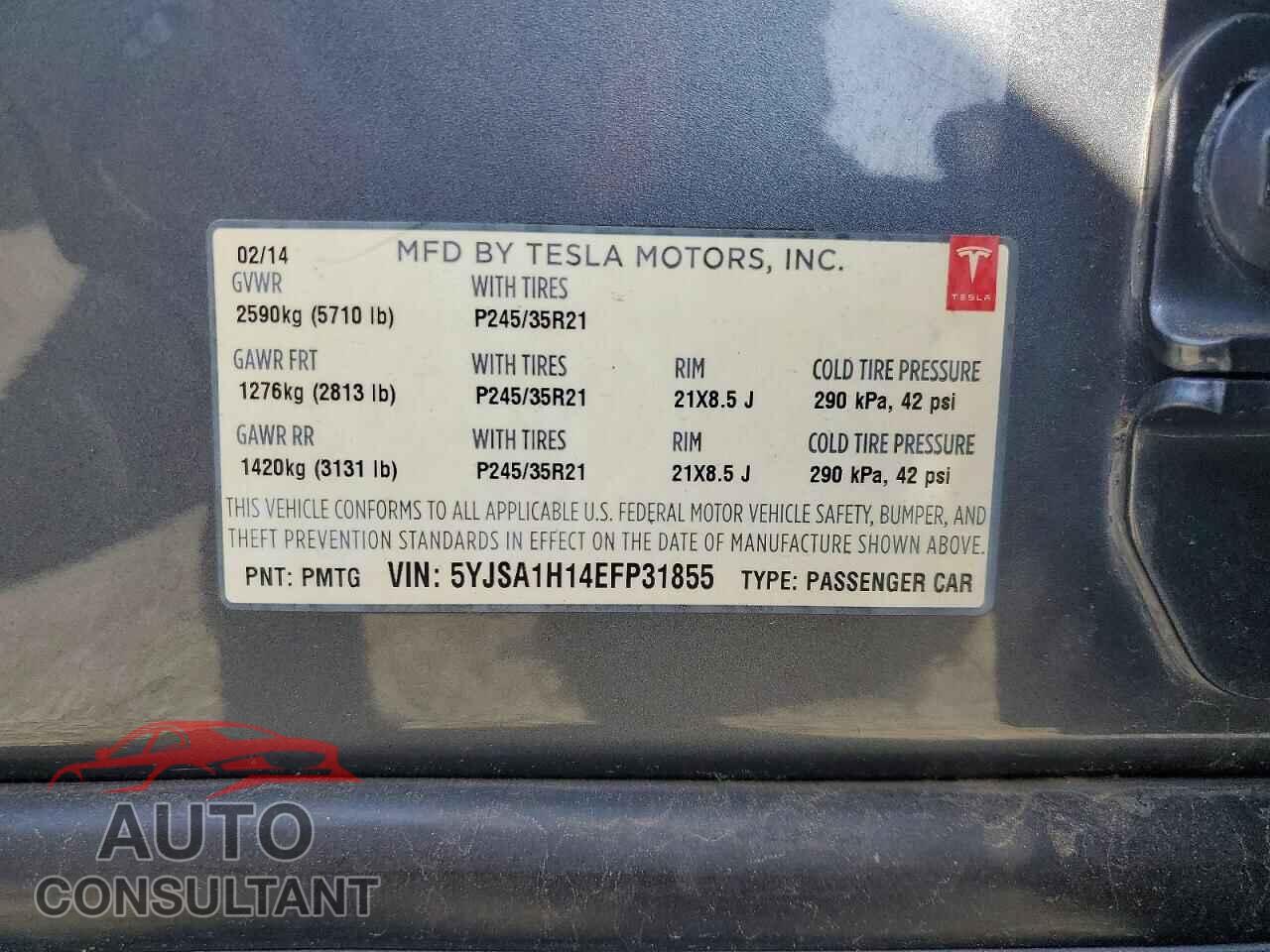 TESLA MODEL S 2014 - 5YJSA1H14EFP31855