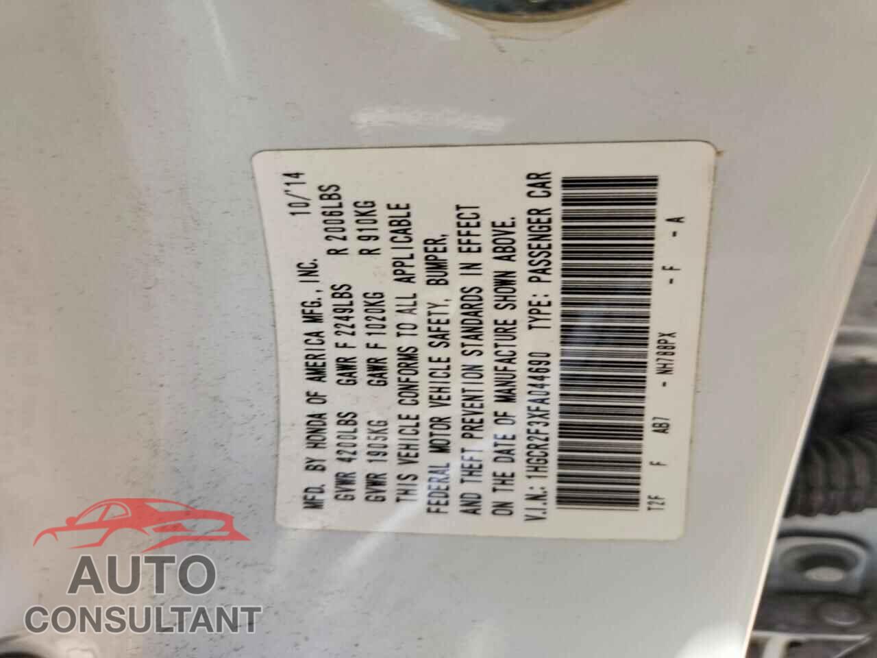 HONDA ACCORD 2015 - 1HGCR2F3XFA044690