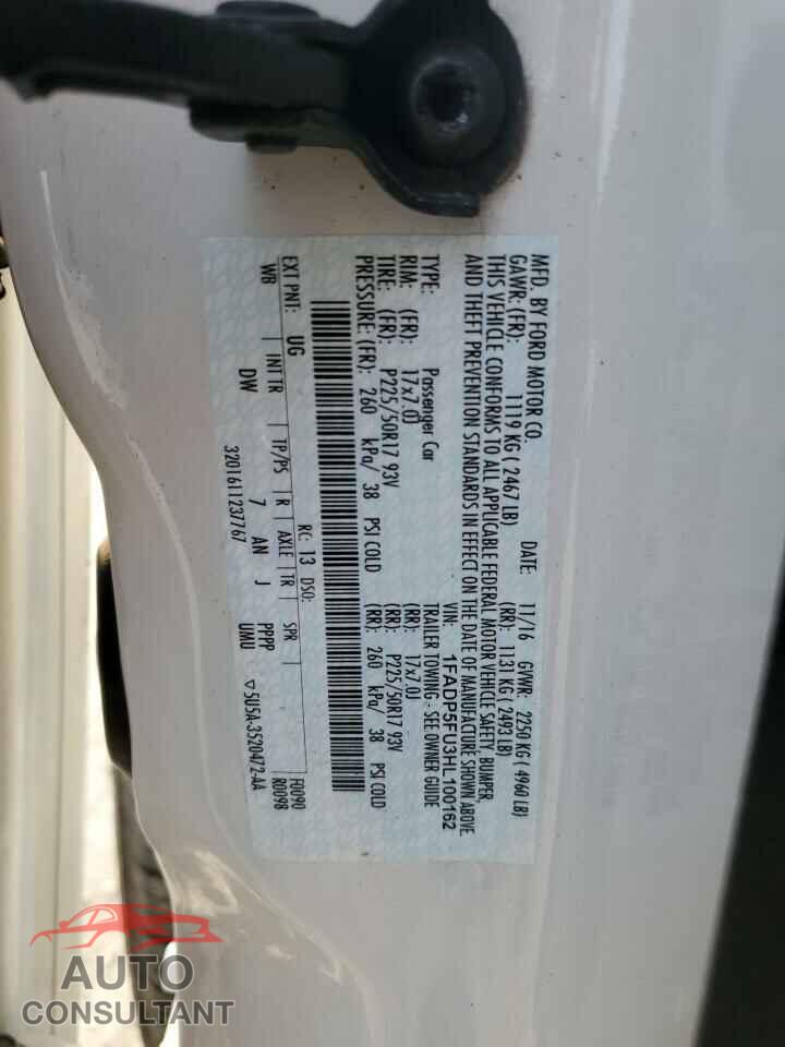 FORD CMAX 2017 - 1FADP5FU3HL100162