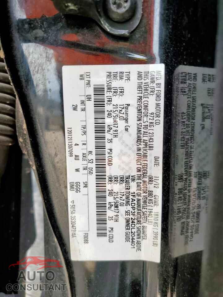FORD FOCUS 2013 - 1FADP3F24DL204401
