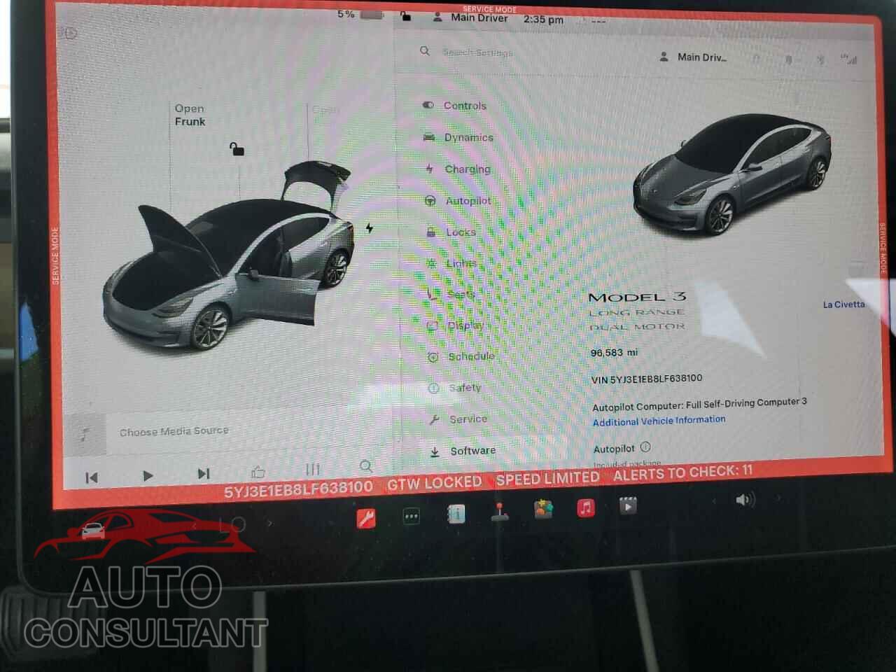 TESLA MODEL 3 2020 - 5YJ3E1EB8LF638100