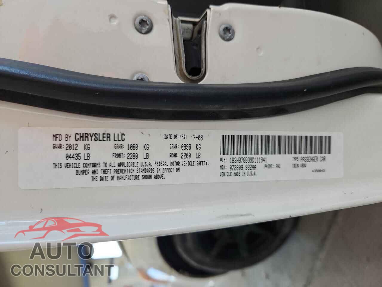 DODGE CALIBER 2009 - 1B3HB78B39D111841