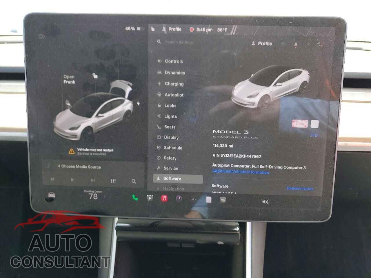 TESLA MODEL 3 2019 - 5YJ3E1EA2KF447567
