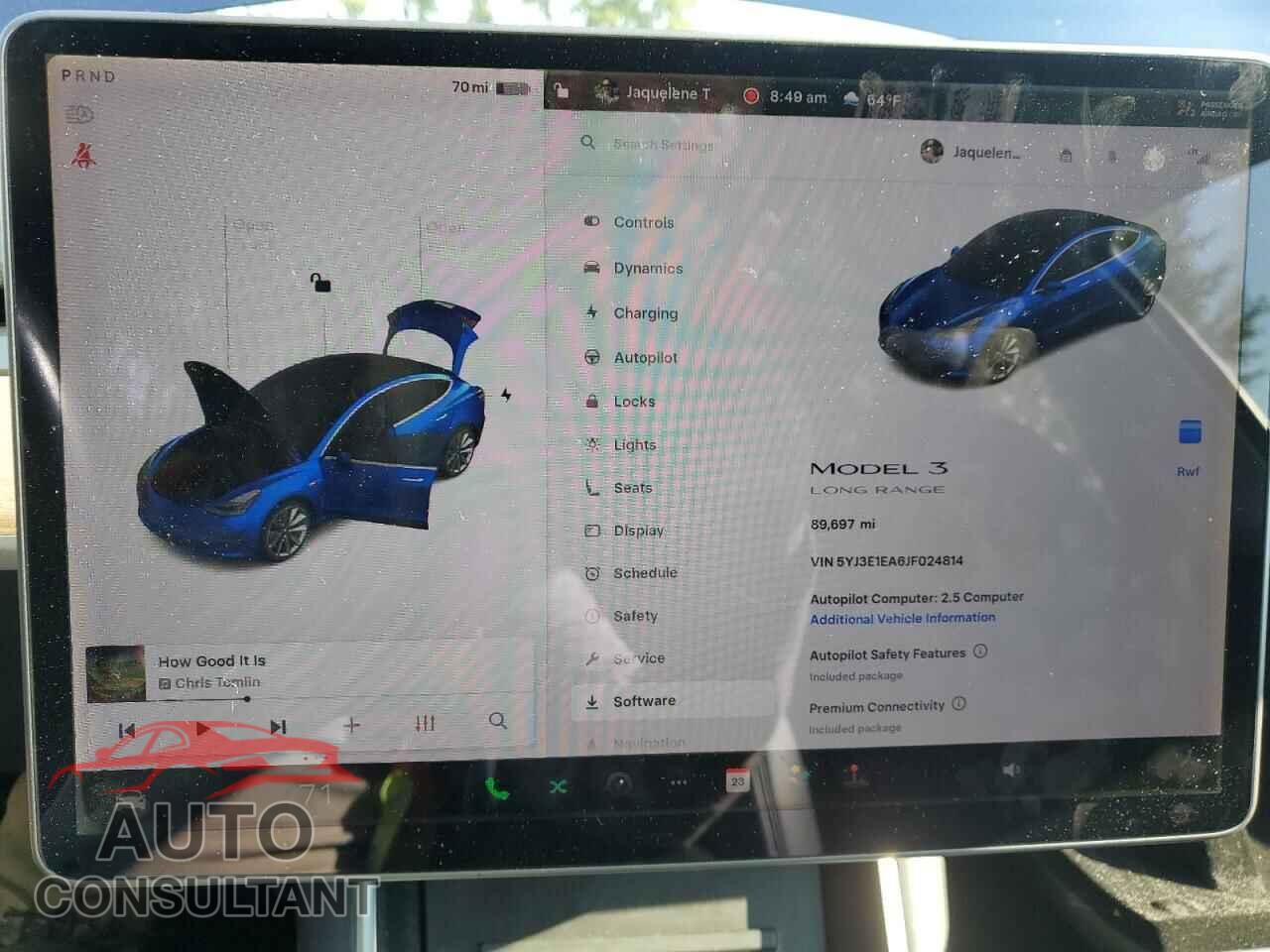 TESLA MODEL 3 2018 - 5YJ3E1EA6JF024814