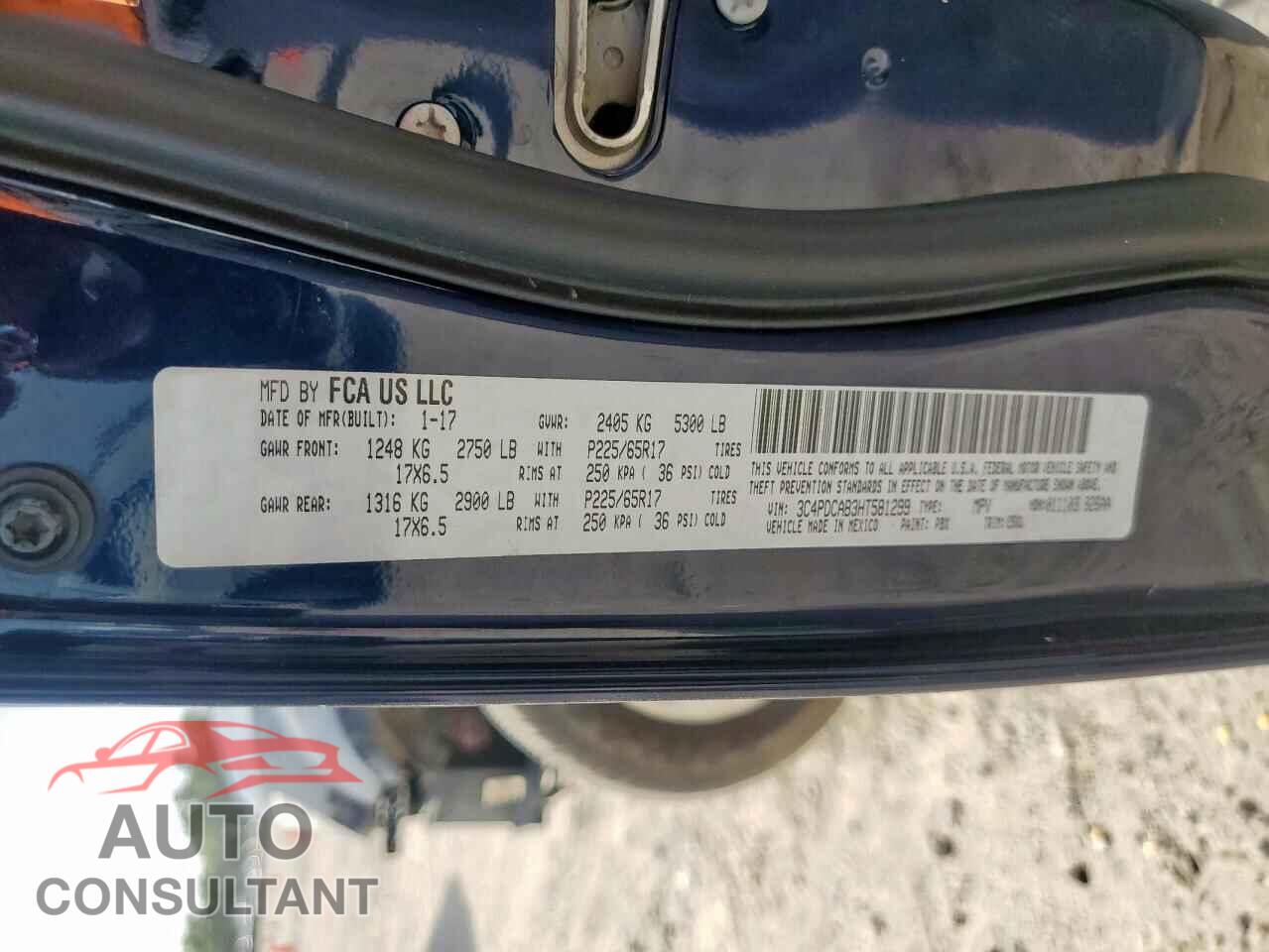 DODGE JOURNEY 2017 - 3C4PDCAB3HT581299