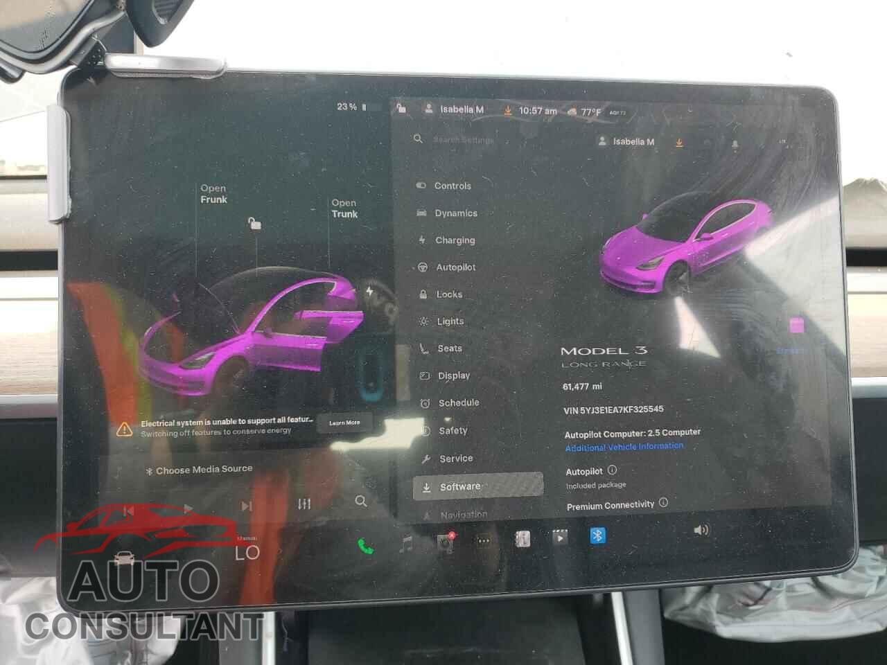 TESLA MODEL 3 2019 - 5YJ3E1EA7KF325545