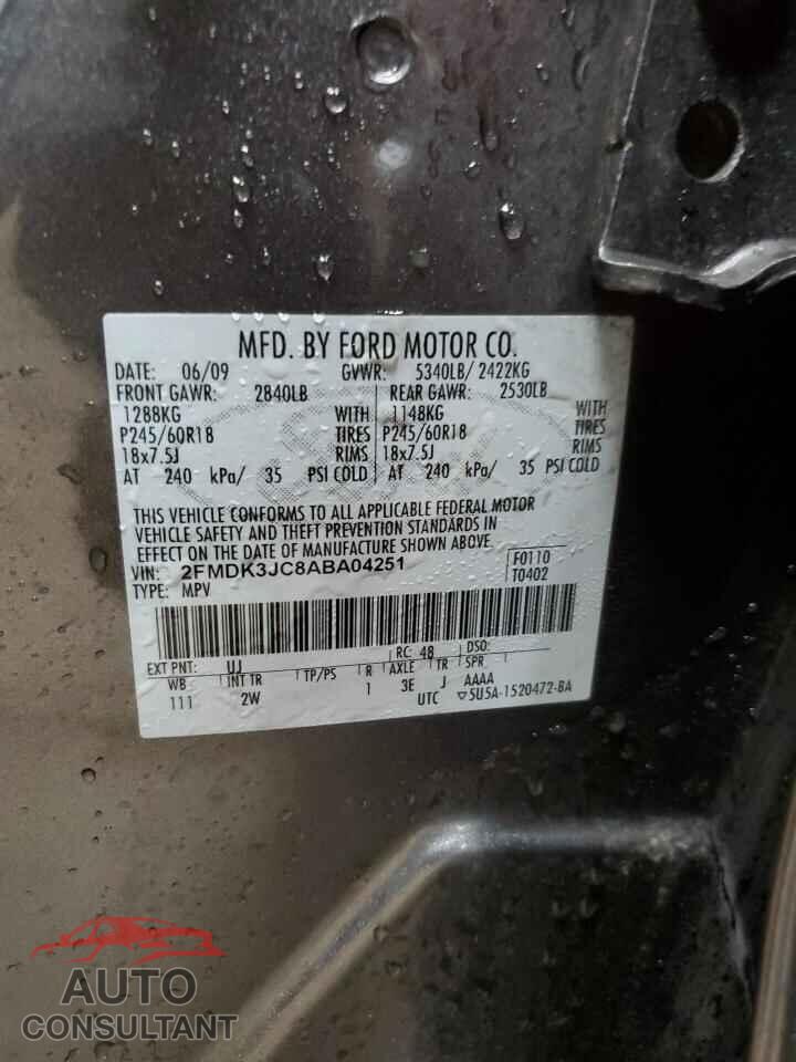FORD EDGE 2010 - 2FMDK3JC8ABA04251