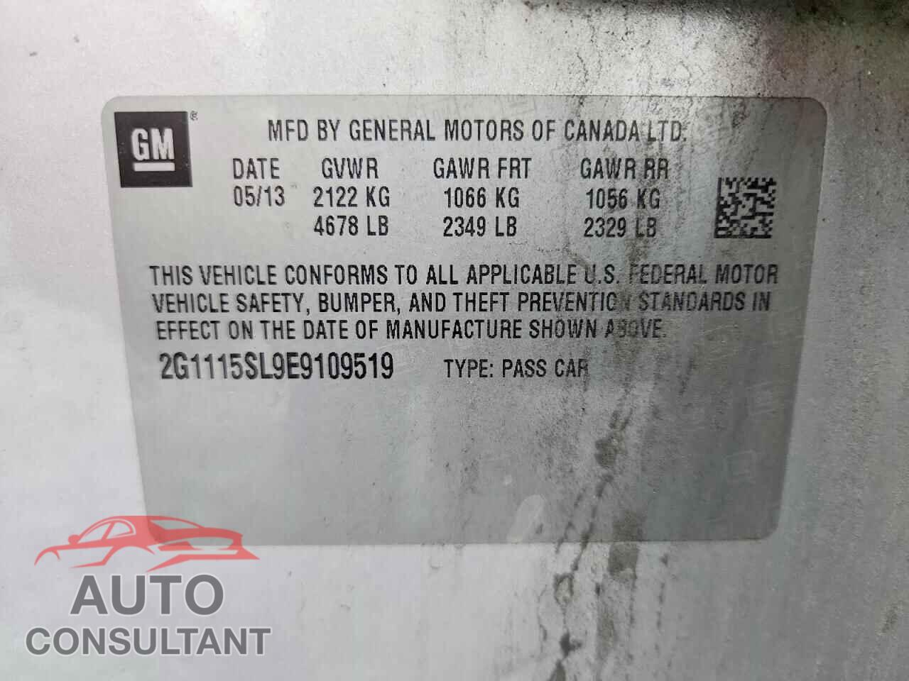 CHEVROLET IMPALA 2014 - 2G1115SL9E9109519