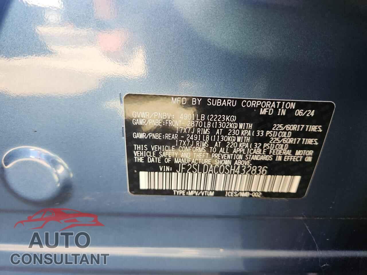 SUBARU FORESTER 2025 - JF2SLDAC0SH432836