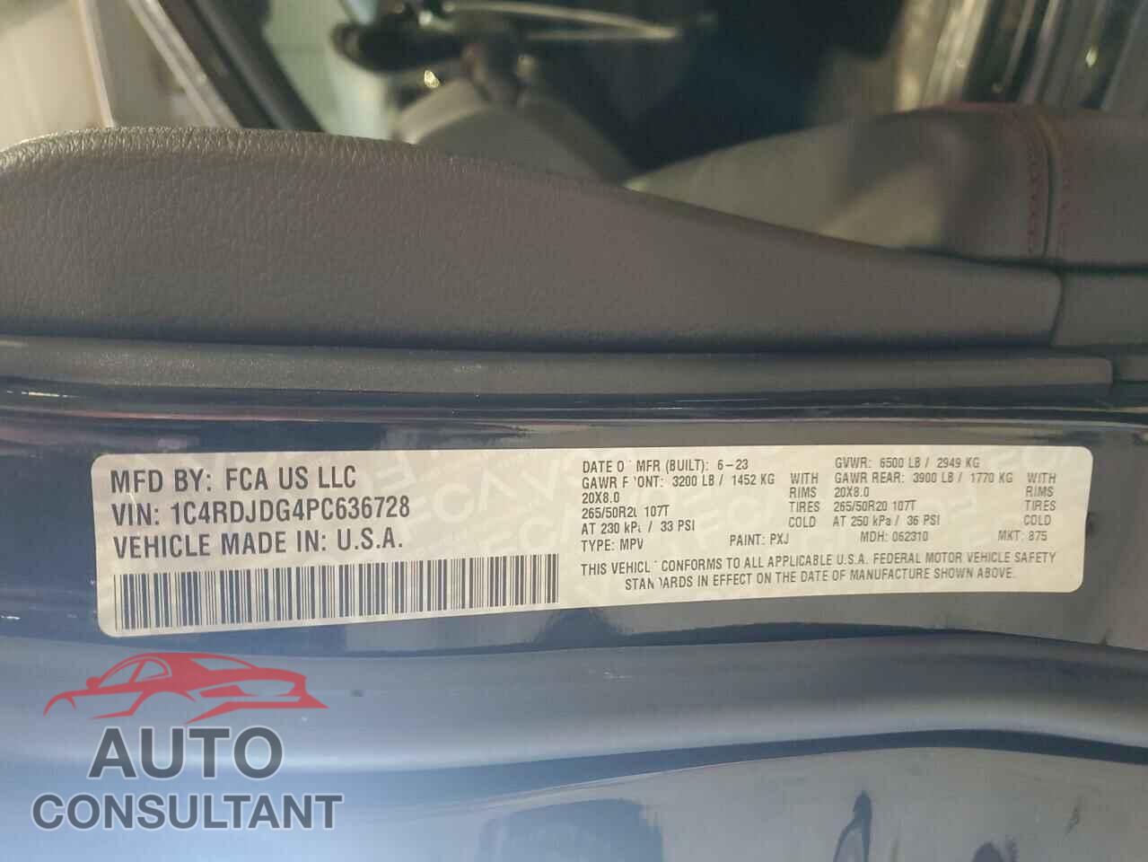 DODGE DURANGO 2023 - 1C4RDJDG4PC636728