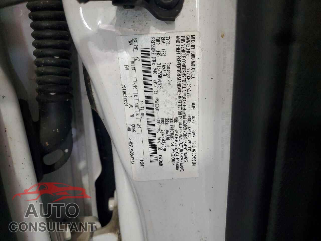 FORD FOCUS 2012 - 1FAHP3H21CL105886