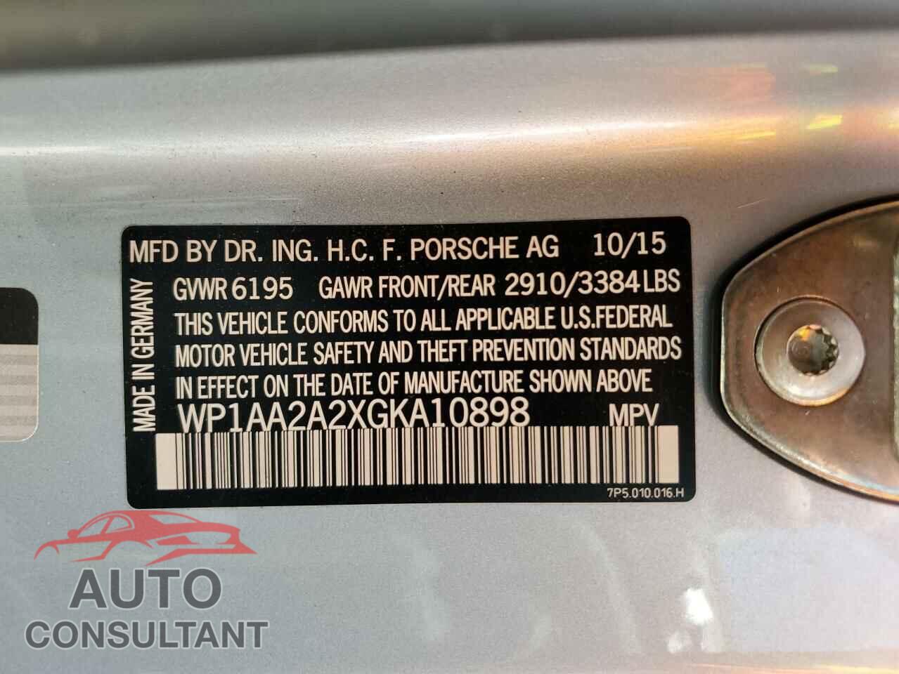 PORSCHE CAYENNE 2016 - WP1AA2A2XGKA10898