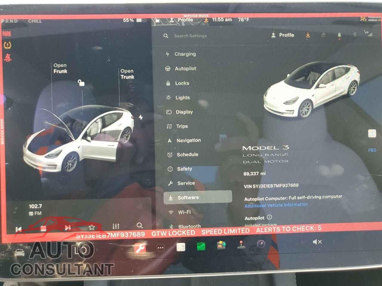 TESLA MODEL 3 2021 - 5YJ3E1EB7MF937689