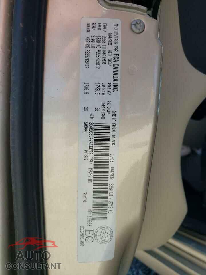 DODGE CARAVAN 2016 - 2C4RDGBG4GR233796