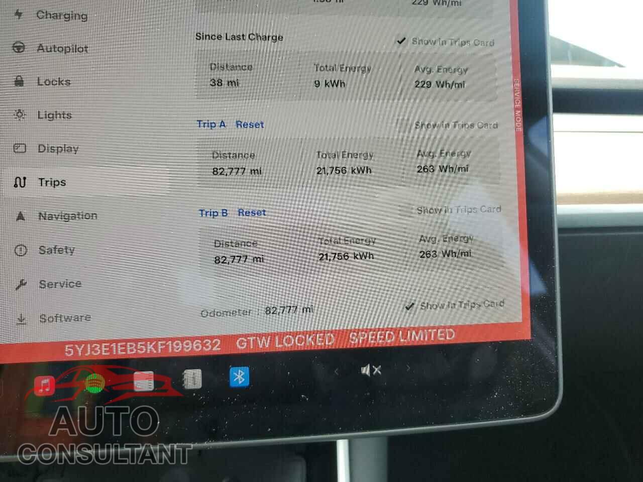 TESLA MODEL 3 2019 - 5YJ3E1EB5KF199632