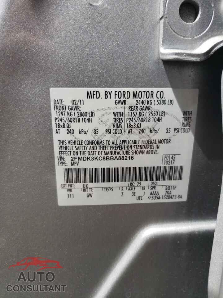 FORD EDGE 2011 - 2FMDK3KC8BBA88216