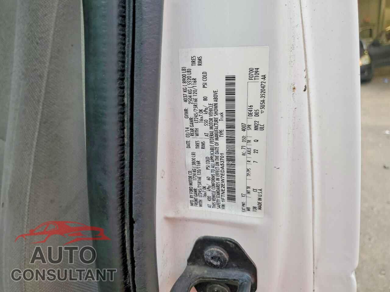 FORD ECONOLINE 2014 - 1FTNE2EW7EDA53701
