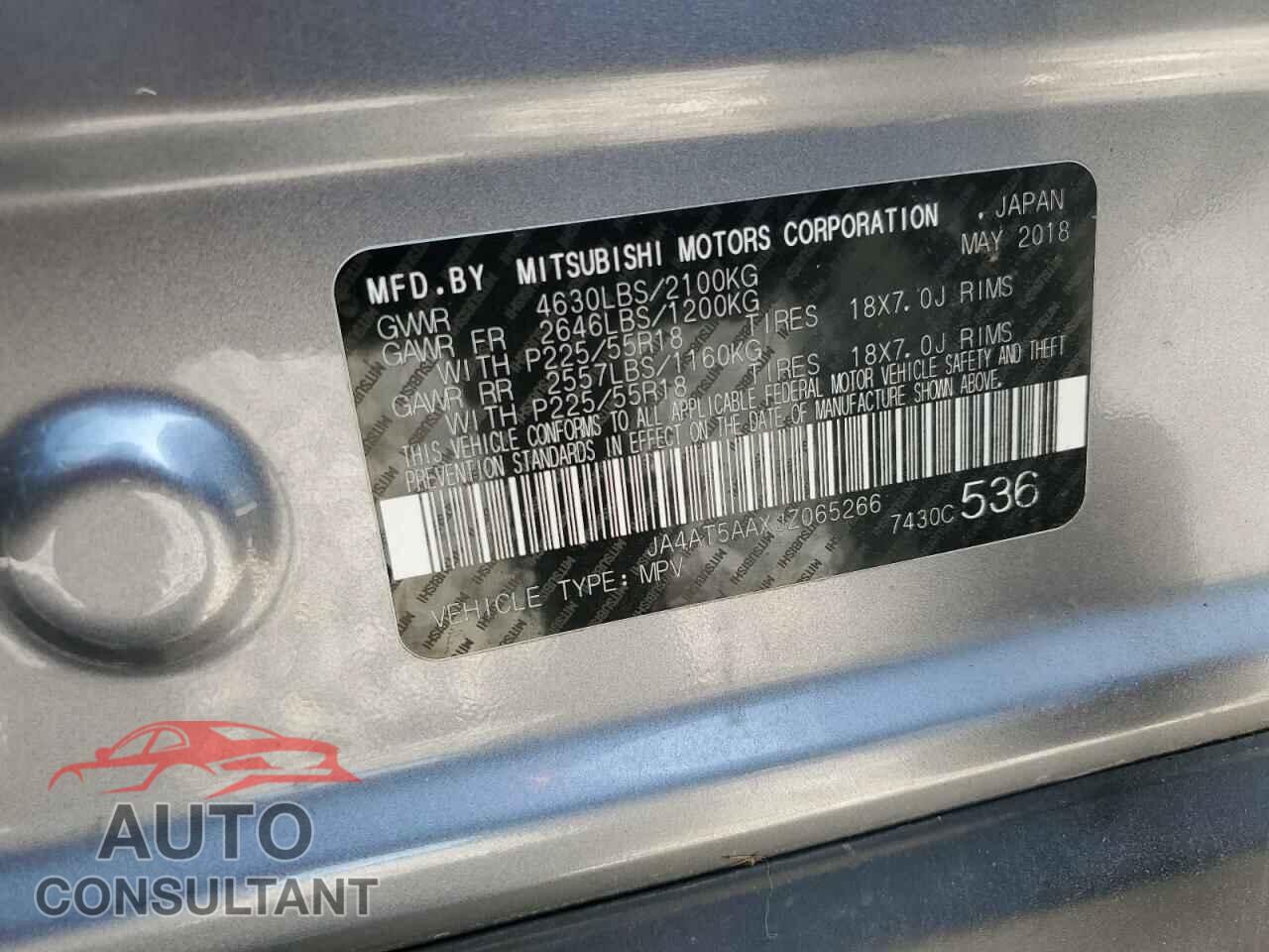 MITSUBISHI ECLIPSE 2018 - JA4AT5AAXJZ065266