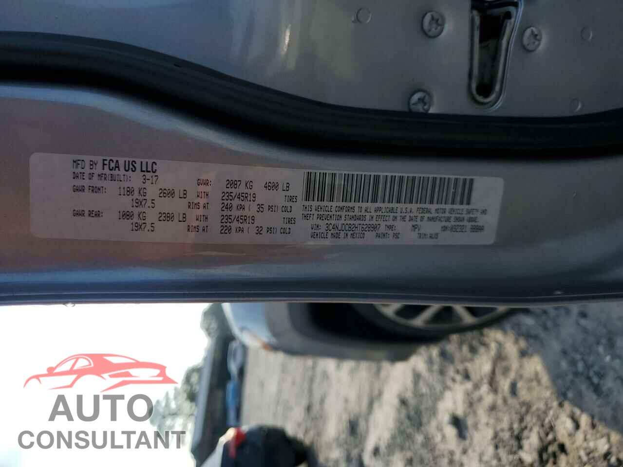 JEEP COMPASS 2017 - 3C4NJDCB2HT628907