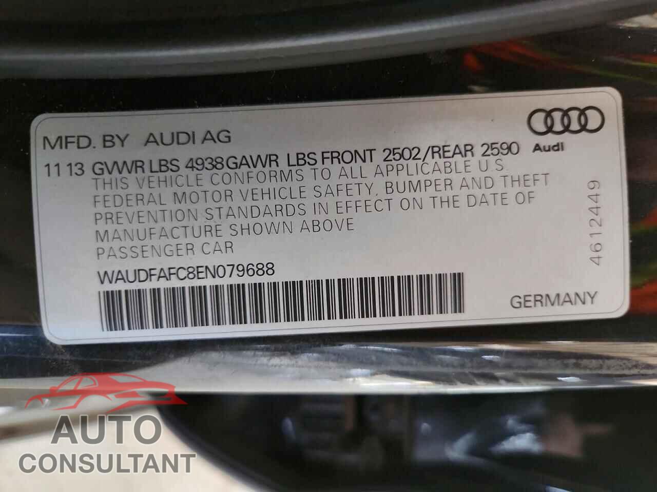 AUDI A6 2014 - WAUDFAFC8EN079688