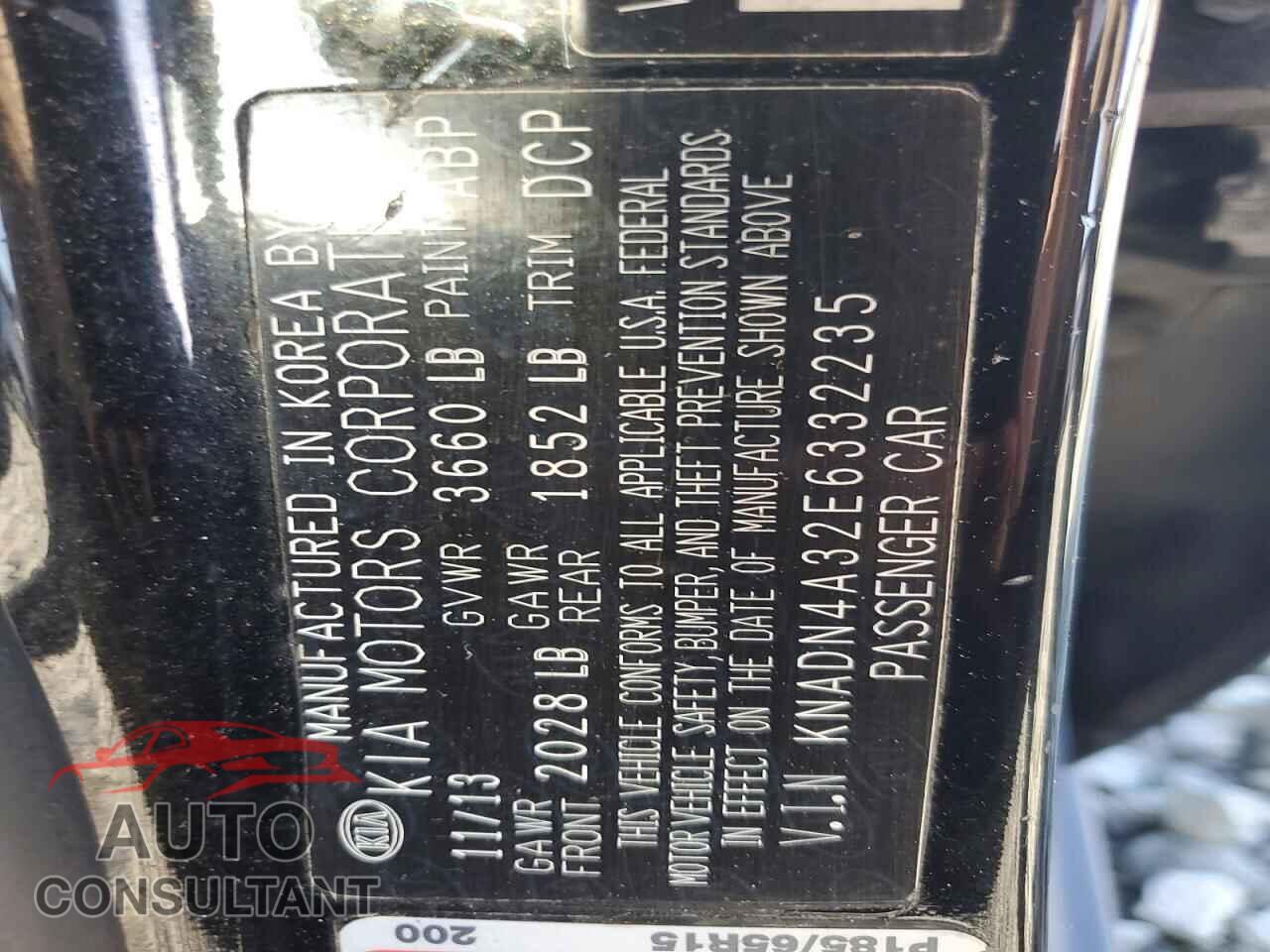 KIA RIO 2014 - KNADN4A32E6332235