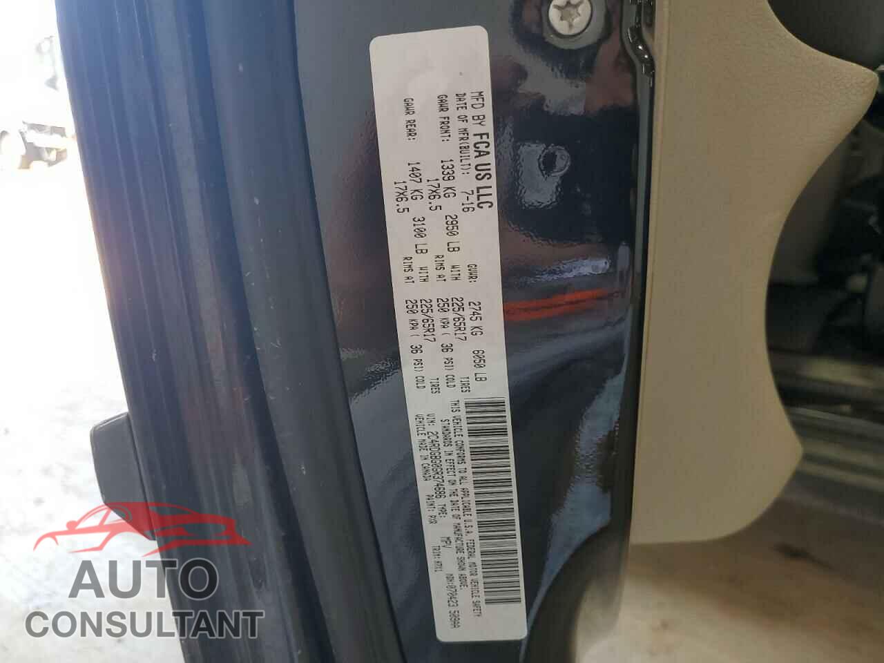 DODGE CARAVAN 2016 - 2C4RDGBG0GR374686
