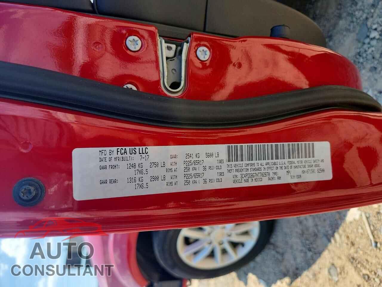 DODGE JOURNEY 2017 - 3C4PDDBG7HT702870