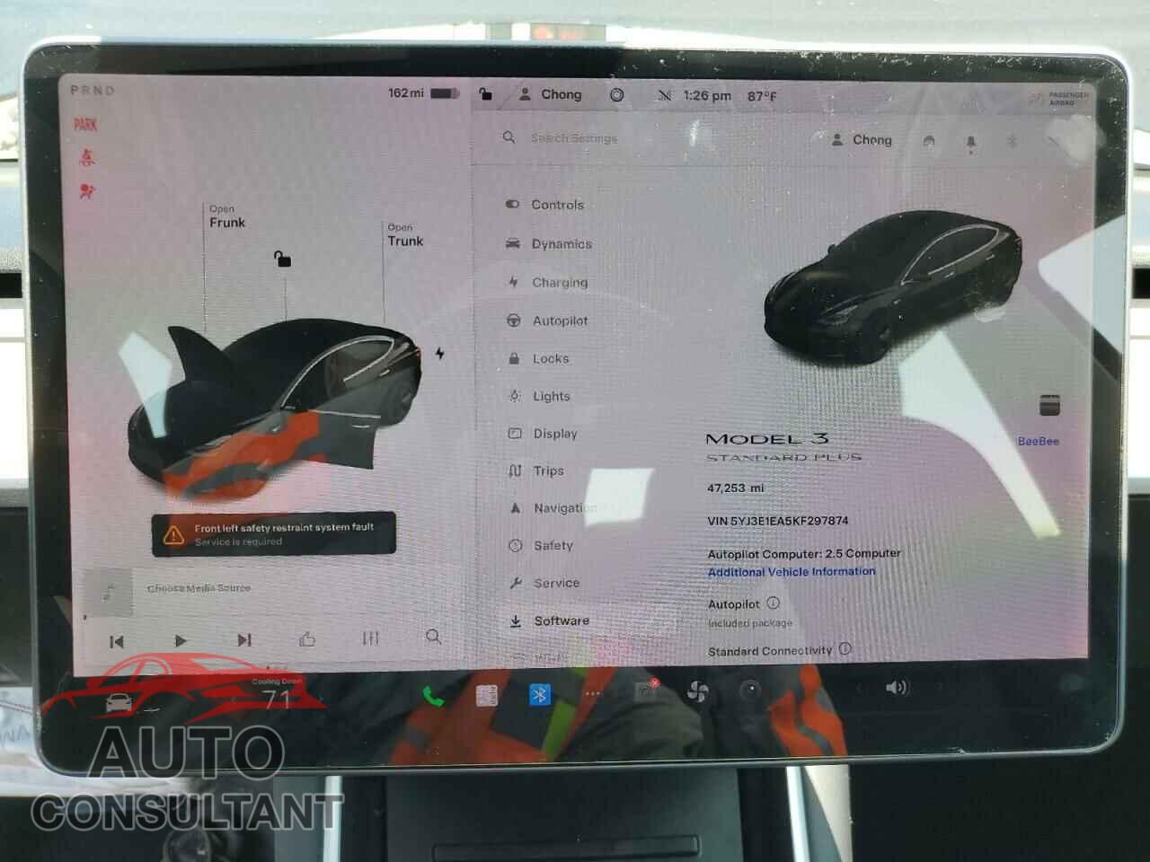 TESLA MODEL 3 2019 - 5YJ3E1EA5KF297874