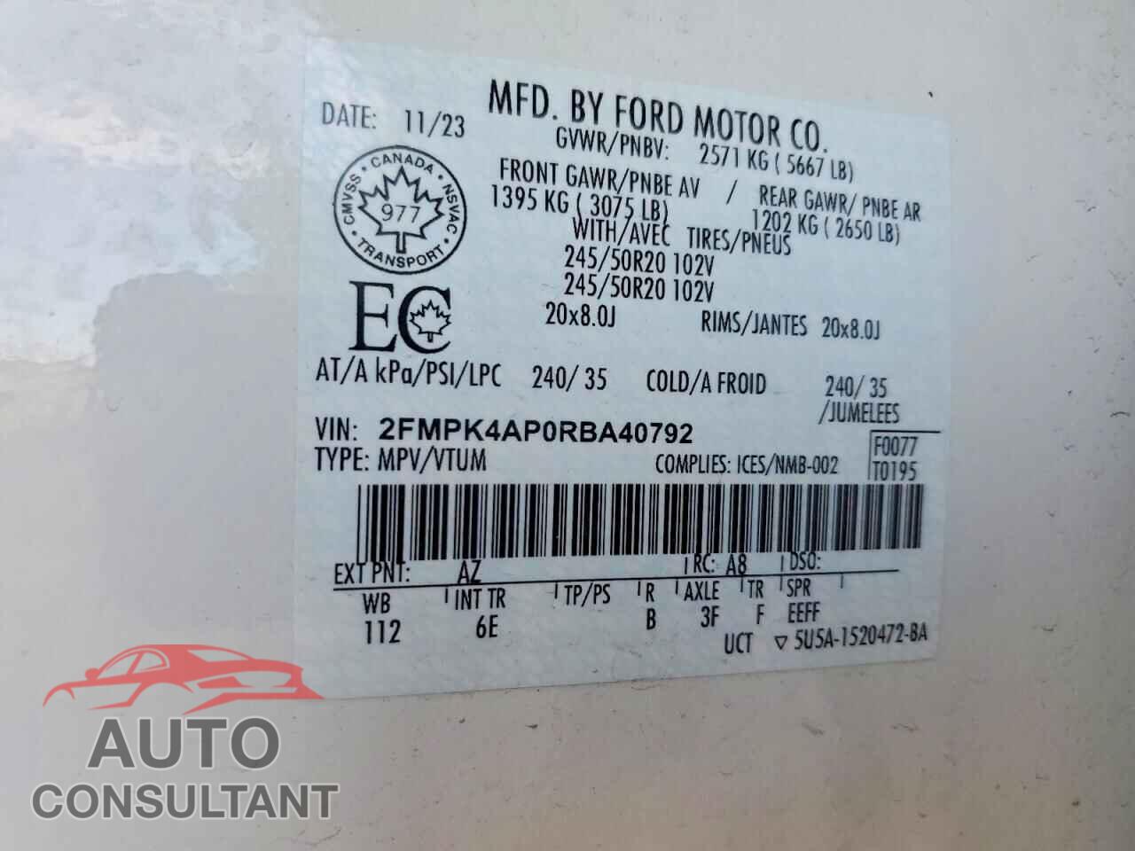 FORD EDGE 2024 - 2FMPK4AP0RBA40792