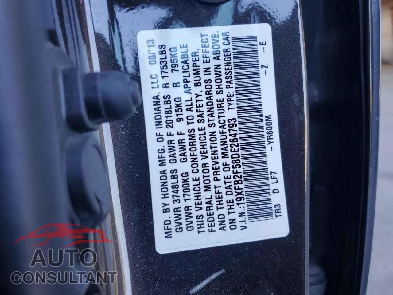 HONDA CIVIC 2013 - 19XFB2F58DE264793