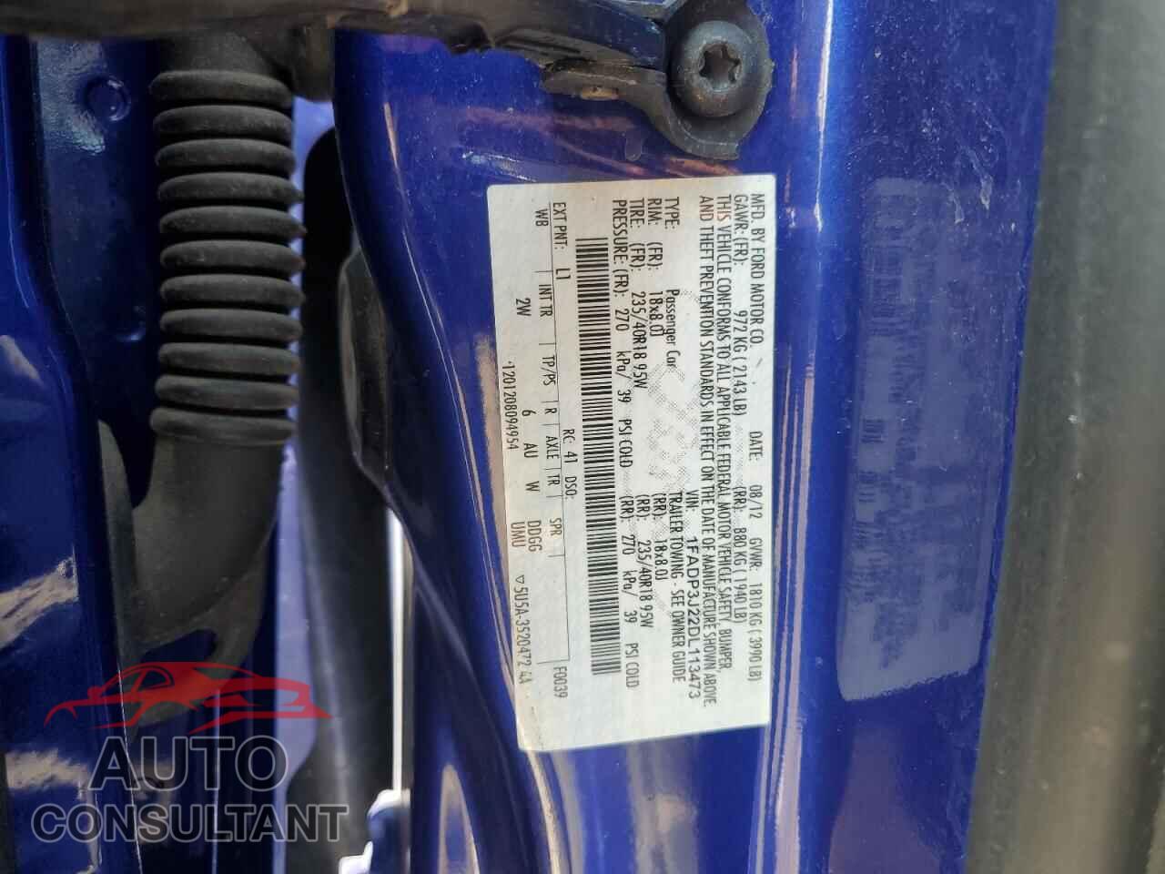 FORD FOCUS 2013 - 1FADP3J22DL113473