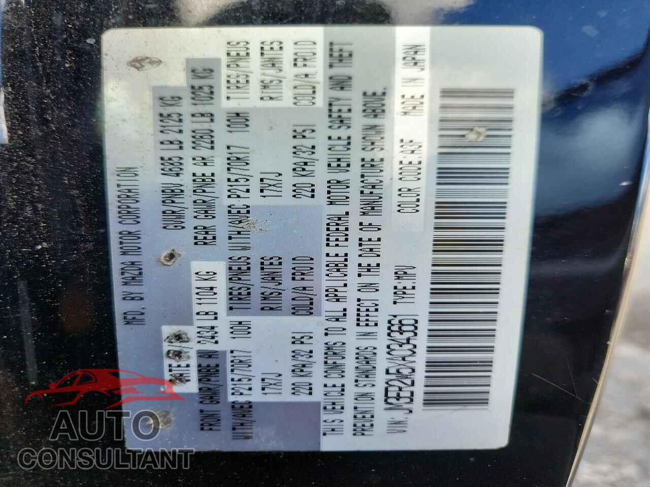 MAZDA CX-7 2010 - JM3ER2W5XA0343661