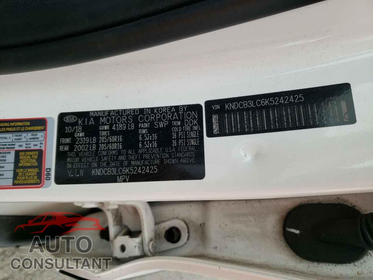 KIA NIRO 2019 - KNDCB3LC6K5242425