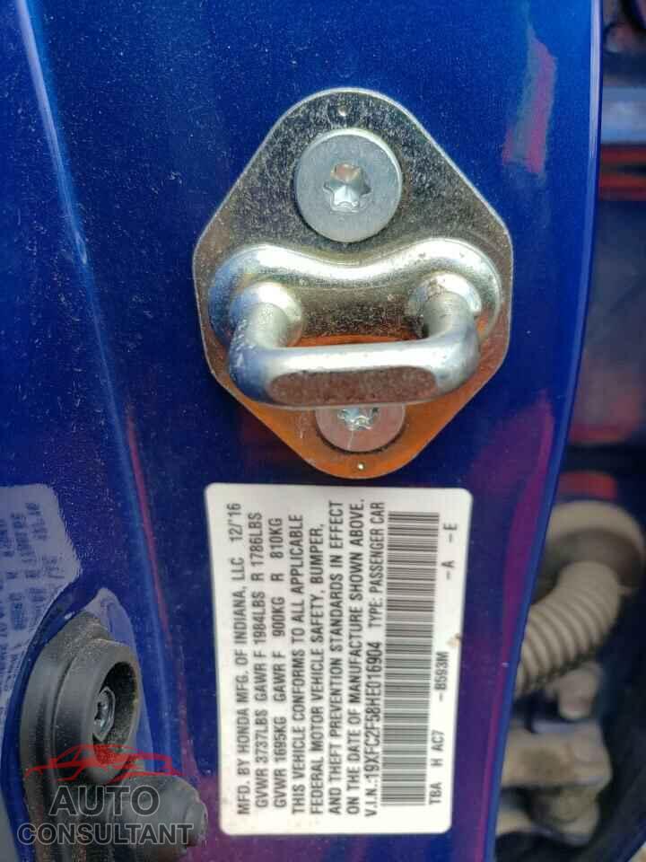HONDA CIVIC 2017 - 19XFC2F58HE016904