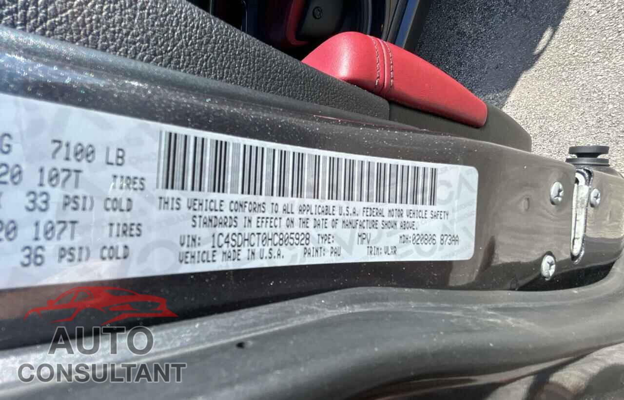 DODGE DURANGO 2017 - 1C4SDHCT0HC805928