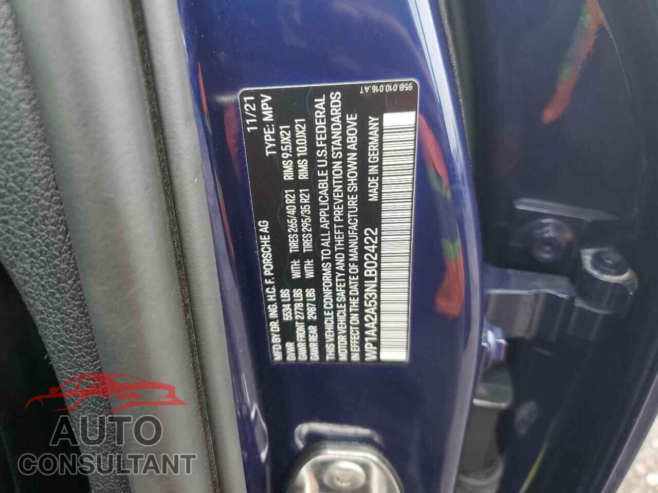 PORSCHE MACAN 2022 - WP1AA2A53NLB02422
