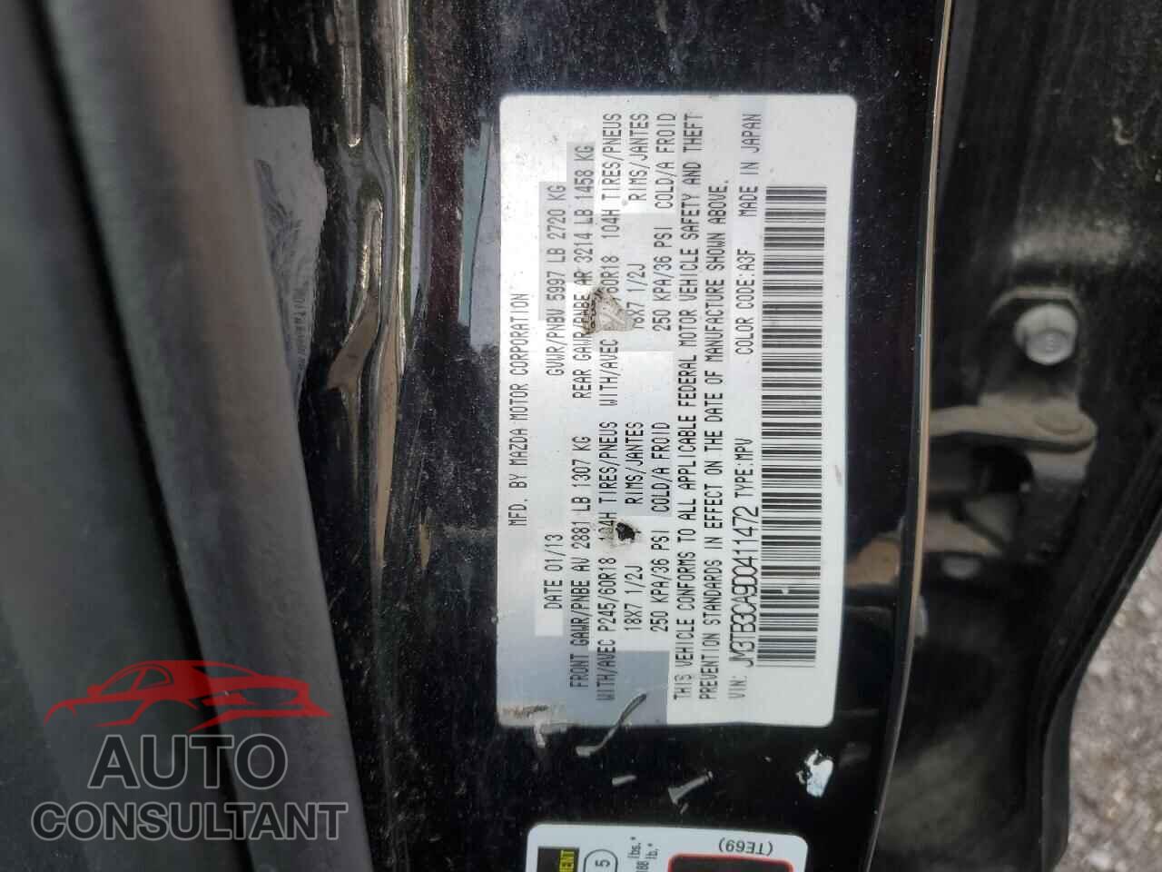 MAZDA CX-9 2013 - JM3TB3CA9D0411472